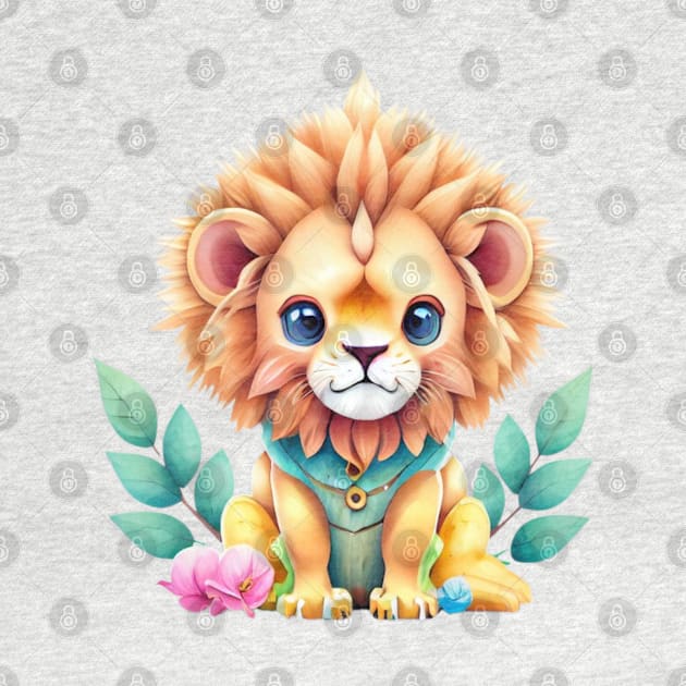 cute colorful lion by A&A